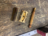 Vtg Gillette Gold Tech safety razor Shaving Barber Double Edge 40's Collectible!