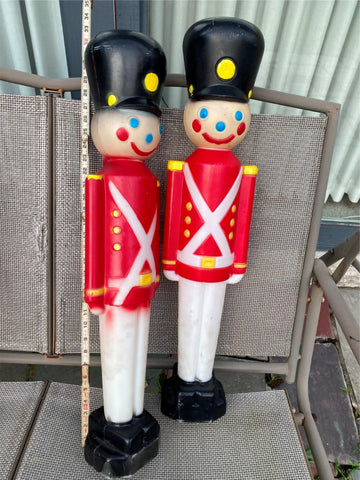 Vtg 32" Blow Mold Toy Soldiers EMPIRE Plastic 70's  Decor Christmas Holiday Pr!