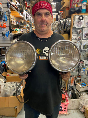 30's Ford OEM Headlights Model A B Twolite Stainless Hot Street Rod SCTA Coupe!