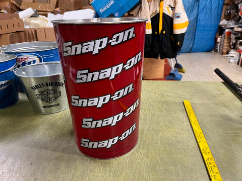 Snap-On Tools Garbage Waste Trash Can 10" Diameter x 15" Tall Metal
