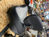 Wide Touring Solo Seat Mustang Harley Sportster 04-22 Drivers Backrest 883 1200