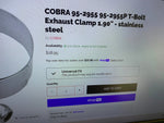 Cobra 1.90" T-Bolt Exhaust Clamp - 95-2955P Muffler Pipe Honda Kawasaki Header