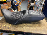 2008^ Seat White Stitch Harley Touring FLH Street Glide Ultra classic Two up cc