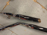 1966-1969 Slash Cut Exhaust Pipes Harley FLH Electra Glide flat side Shovelhead