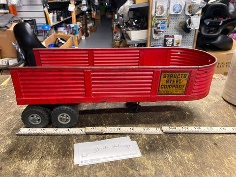 Vtg 50's Structo Semi Cab Truck Lowering Liftgate Tin Toy Tractor trailer Box