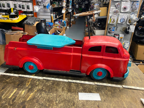 Antique 30's Pressed Steel Tin toy Ride On Wyandotte Fire Fighter Truck Vtg 31"!