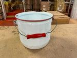 Vtg Made In USA Federal New Vogue Porcelain Enameled Ware Farmhouse Pail Bucket