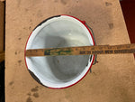 Vtg Made In USA Federal New Vogue Porcelain Enameled Ware Farmhouse Pail Bucket