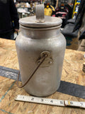 Vtg aluminum milk can Dairy Pail Jar jug Lid Handle collectible Creamer Nice!