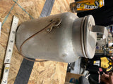 Vtg aluminum milk can Dairy Pail Jar jug Lid Handle collectible Creamer Nice!