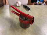 VTG Antique Red Handled Metal Potato Rice Masher Farmhouse Kitchen Primitive