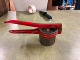 VTG Antique Red Handled Metal Potato Rice Masher Farmhouse Kitchen Primitive