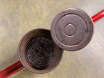VTG Antique Red Handled Metal Potato Rice Masher Farmhouse Kitchen Primitive