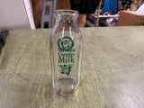 Vintage Vermont County Milk Half Liter Square Glass Bottle Shelburne Dairy