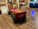 Vintage Boy Scouts BSA Pine Wood Derby Car #5 Red Flames