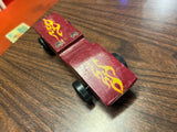 Vintage Boy Scouts BSA Pine Wood Derby Car #5 Red Flames