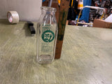 Vintage Vermont County Milk Half Liter Square Glass Bottle Shelburne Dairy