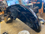 Front Fender Vivid Black Brown Stripe Harley Road Street Glide FLTR FLHX nice!