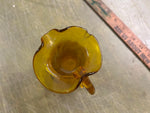 VTG Made In USA Kanawha Amber Crackle Glass Pitcher Vase Art Deco