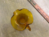 VTG Made In USA Kanawha Amber Crackle Glass Pitcher Vase Art Deco