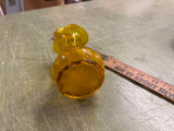 VTG Made In USA Kanawha Amber Crackle Glass Pitcher Vase Art Deco
