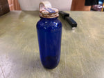 VTG Made In USA Bromo Seltzer Cobalt Blue Medicine Drug Bottle With Lid