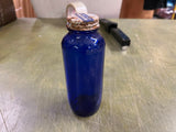 VTG Made In USA Bromo Seltzer Cobalt Blue Medicine Drug Bottle With Lid