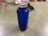 VTG Made In USA Bromo Seltzer Cobalt Blue Medicine Drug Bottle With Lid