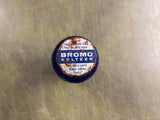 VTG Made In USA Bromo Seltzer Cobalt Blue Medicine Drug Bottle With Lid