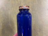 VTG Made In USA Bromo Seltzer Cobalt Blue Medicine Drug Bottle With Lid