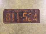 VTG Original Antique 1929 Pennsylvania License Plate 611-52A Rat Rod Man Cave
