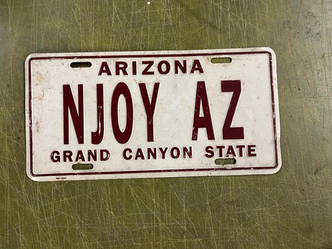 ARIZONA LICENSE PLATE NJOY AZ GRAND CANYON STATE FRONT BOOSTER SOUVENIR SIGN