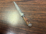 Vintage Made In Japan Western Style Mini Fixed Blade Compass Knife W/ Sheath
