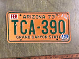 VTG Original 1973 Arizona License Plate TCA-390 Rat Rod Man Cave