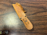 Vintage Made In Japan Western Style Mini Fixed Blade Compass Knife W/ Sheath