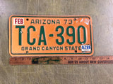 VTG Original 1973 Arizona License Plate TCA-390 Rat Rod Man Cave