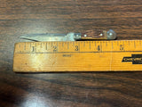 Vintage Made In Japan Western Style Mini Fixed Blade Compass Knife W/ Sheath