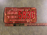 1977 Arizona Grand Canyon State HISTORIC VEHICLE Copper License Plate 583G