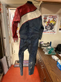 Vtg German Harro Quality Leather Motorcycle Full Racing Suit Jacket Pants 56 2PC