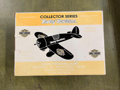 VTG Harleys Davidson Collectors Series 1929 Travel Air Coin Bank Airplane