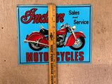 Vintage 1991 Desperate Sign Co. Indian Motorcycle Tin Sign 6"x 5" Vintage