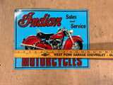 Vintage 1991 Desperate Sign Co. Indian Motorcycle Tin Sign 6"x 5" Vintage