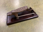 Antique Cast Iron Griffith Self Shine Foot Rest Pat. OCT 1923 Wood Mount Adverti