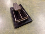 Antique Cast Iron Griffith Self Shine Foot Rest Pat. OCT 1923 Wood Mount Adverti