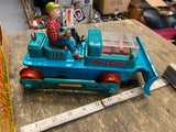 Showa Japan 60s Nomura Toy Tin Toy Magic Action Battery Op Bulldozer Orig Box!