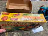 Showa Japan 60s Nomura Toy Tin Toy Magic Action Battery Op Bulldozer Orig Box!