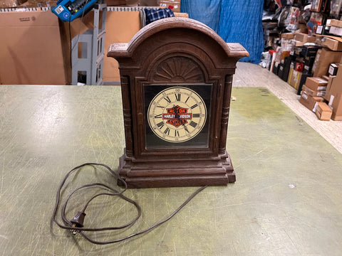 Vintage Made In USA Harley Davidson Mantle Table Top Clock Tested Works