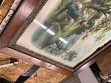 Vtg framed lithograph print Painting "The Shepherdess's Pet" Vayson Victorian Sc