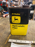 Vtg Full John Deere Tractors hydrostatic fluid metal tin OIl Can model PT570
