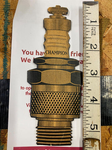 Vtg Champion Spark Plug Advertising Sign Oil Gas Service station Garage Man Cave